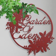 Garden of Eden sign, Positive Garden Sign, Metal Sign